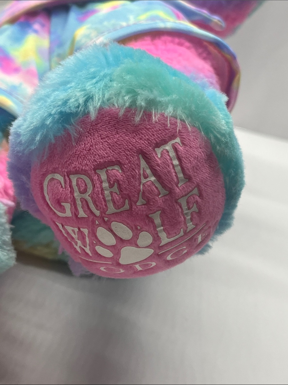 Build-A-Bear Multicolor Pastel Tie-Dye Plush Wolf - Picture 5 of 7